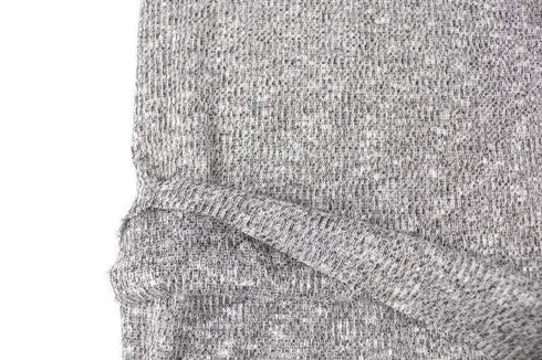 Heather Black and White Rib Sweater Knit Fabric by the yard OSK01024R